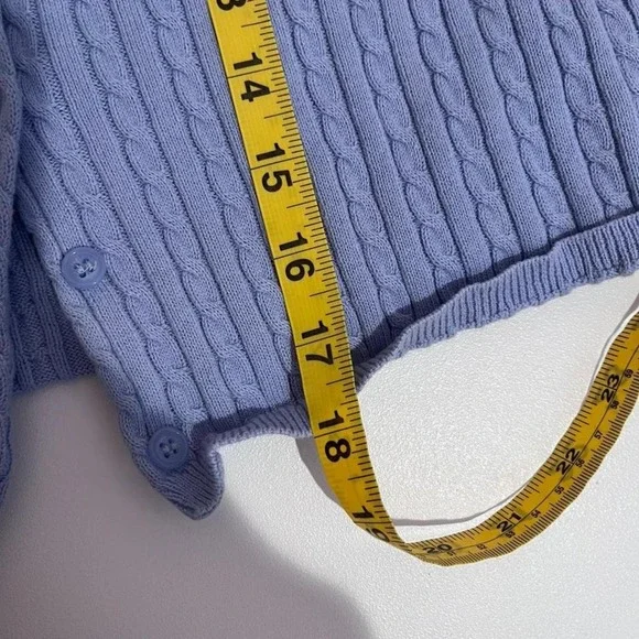 ⭐purple cable knit cotton cardigan sweater medium - Picture 6 of 7